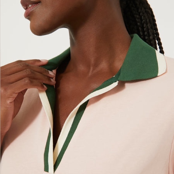 TUCKERNUCK Pink Salt Hutton Polo Dress Green Stripes Tennis Prep Preppy S Golf - Picture 2 of 11